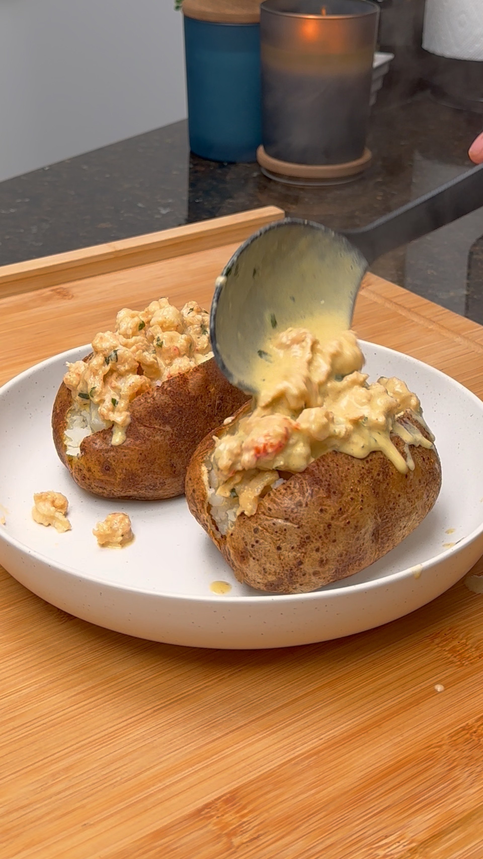 Air Fryer Loaded Seafood Baked Potato Recipe Samsung Food