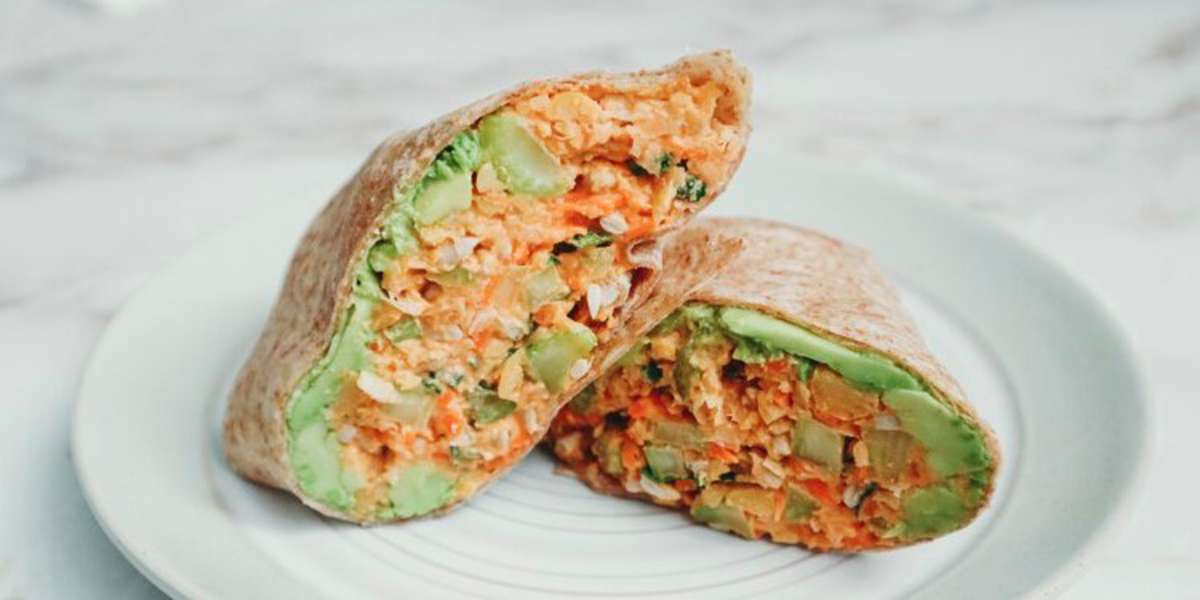 Avocado Buffalo Chickpea Salad Wraps