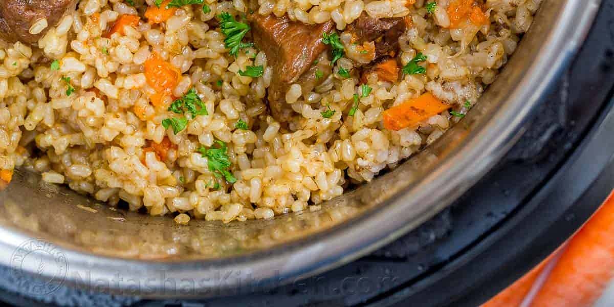 Instant Pot Rice Recipe (Beef Plov) 