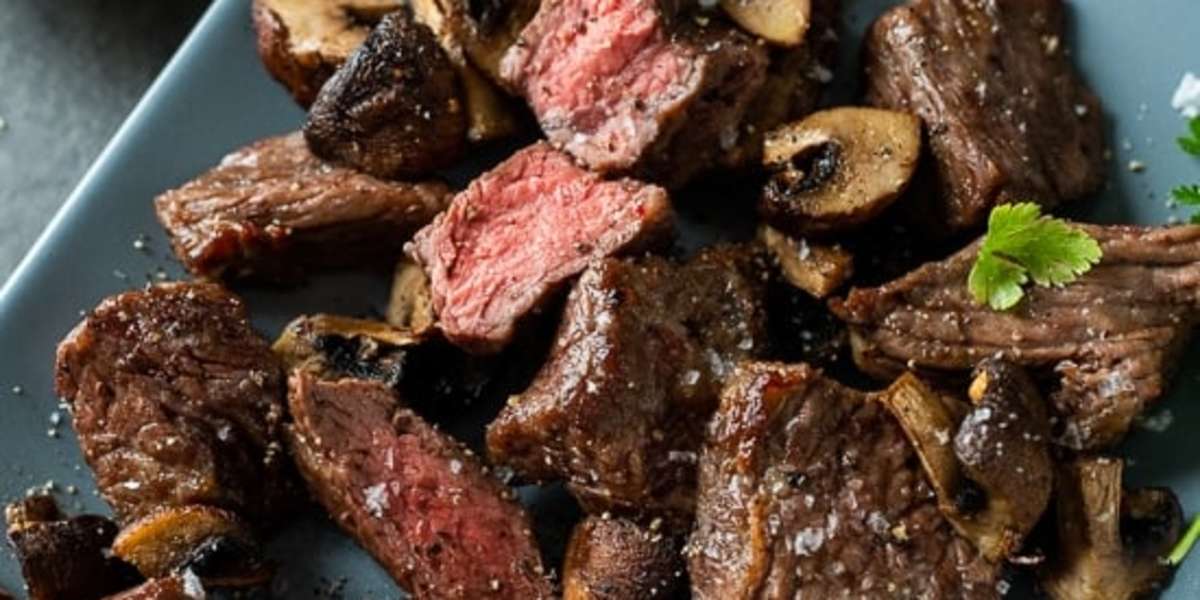 Best Air Fryer Steak Bites Recipe with Mushrooms SUPER DELICOUS!