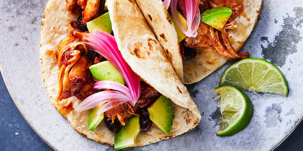 Pressure Cooker Chipotle Honey Chicken Tacos
