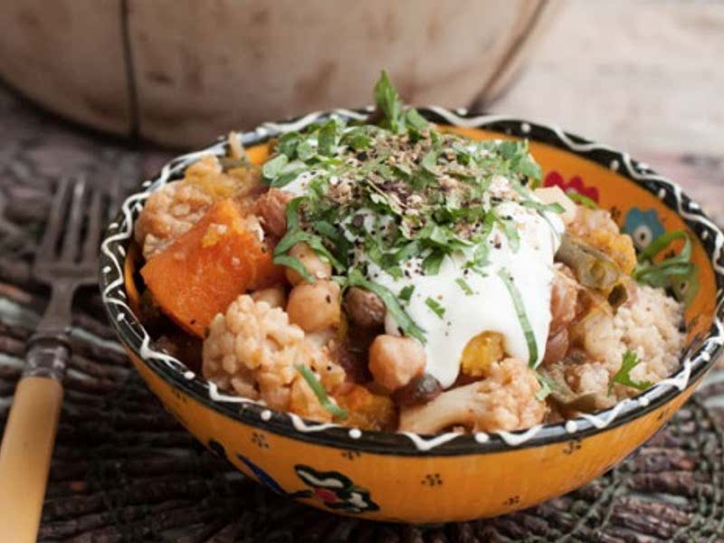 Sweet potato and chickpea slow cooker tagine Recipe — Samsung Food
