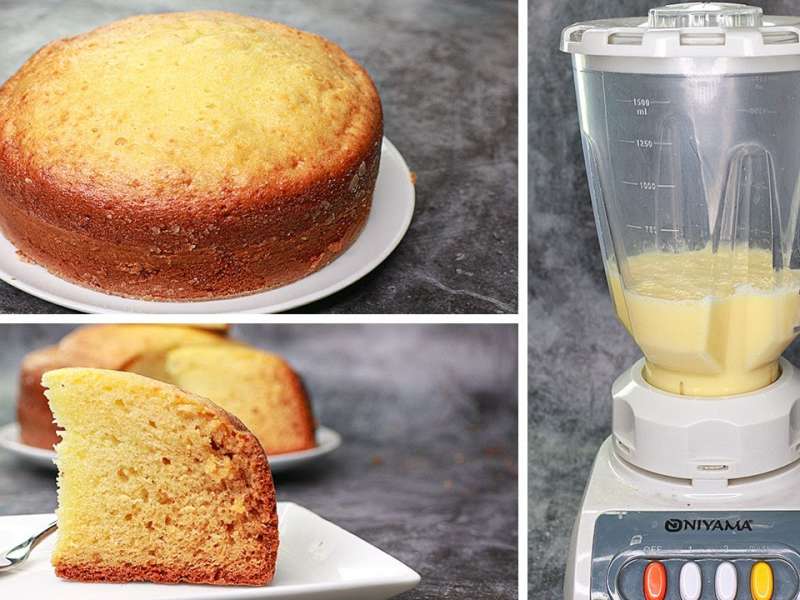 Blender Vanilla Cake with Ganache - Savory&SweetFood