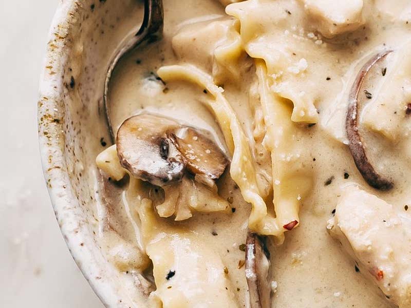 Roasted Garlic White Chicken Lasagna Soup Recipe Samsung Food