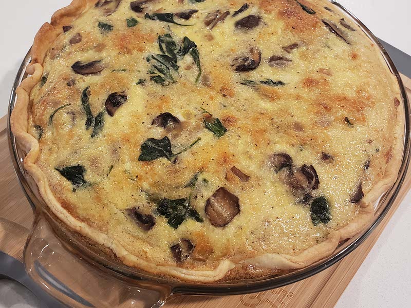 Joanna Gaines Mushroom, Spinach & Swiss Cheese Quiche Recipe Samsung Food