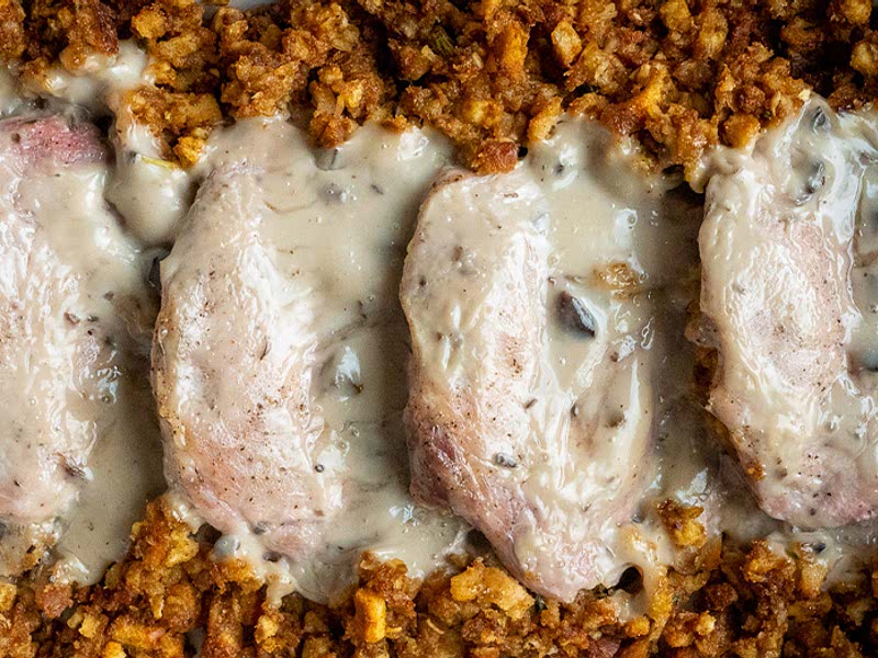 Stuffing Coated Pork Chops Recipe — Samsung Food