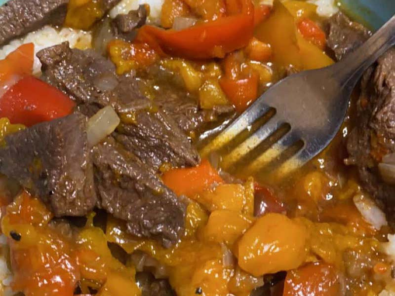 Instant Pot Venison Steak with Onions Peppers