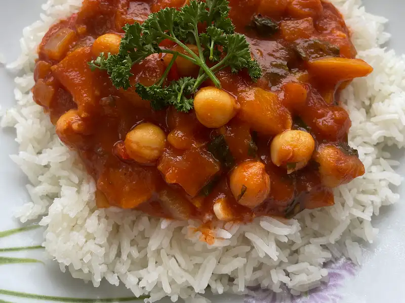 Peach & Chickpea Curry, 61p [A Girl Called Jack] Recipe Samsung Food