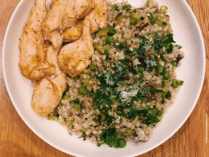 Farro Mushroom Risotto (Freezer/Vegetarian/Low Cholesterol/Diabetic