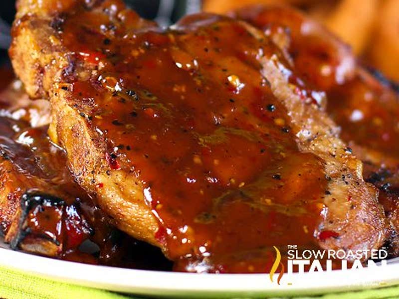 Bobby Flay s Grilled Pork Chops with Balsamic and Peppers Recipe