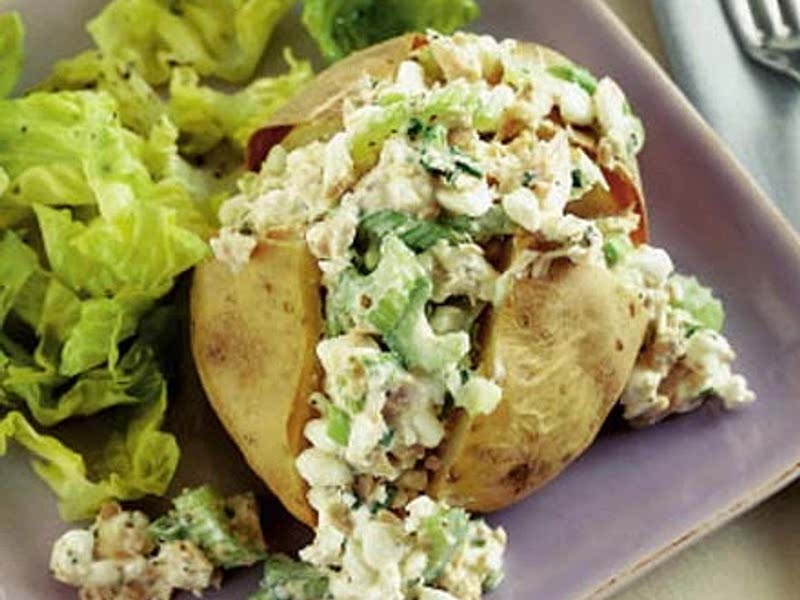Tuna and sweetcorn jacket potato Recipe Samsung Food