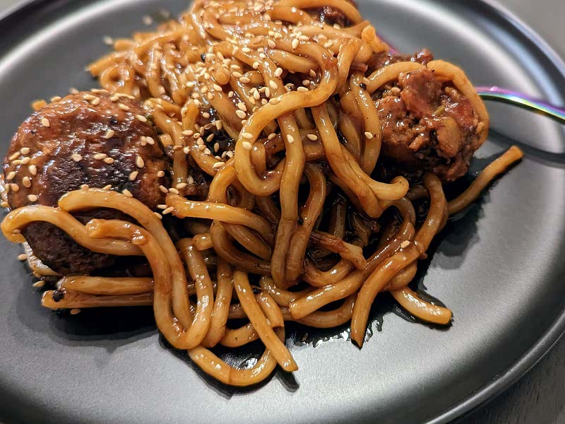 Sticky Asian Meatballs with Udon Noodles Recipe Samsung Food