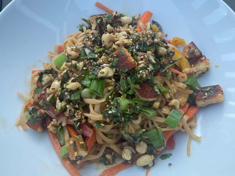 Chili Crisp Peanut Noodles with Crispy Halloumi Recipe — Samsung Food