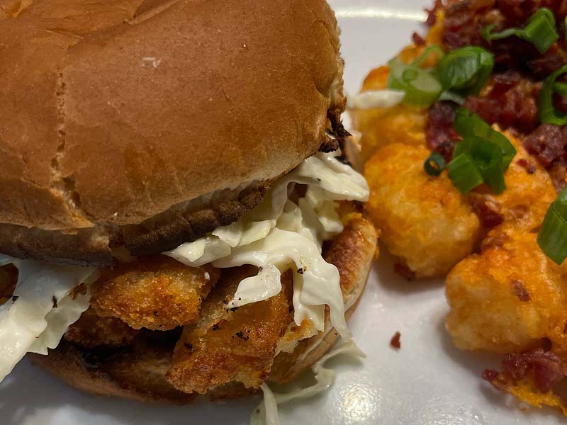 Fish Sandwich with Garlic Aioli Coleslaw Recipe Samsung Food