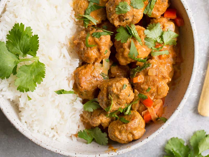 Healthy Thai Turkey Meatballs in Coconut Curry Recipe Samsung Food