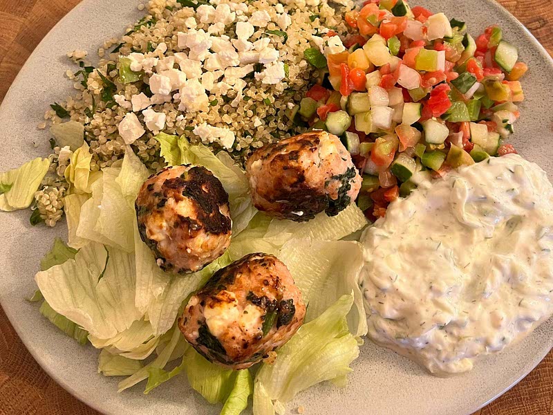 Spinach & Feta Turkey Meatballs with Herbed Quinoa Recipe — Samsung Food