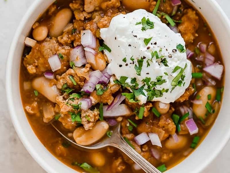 Healthy Slow Cooker Turkey and White Bean Chili Recipe Samsung Food