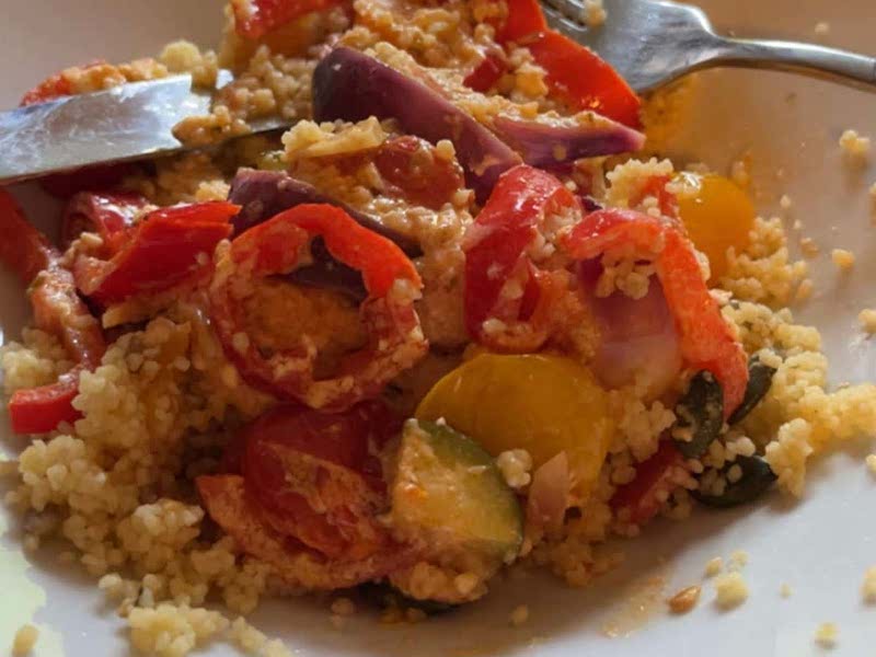 Pearl Couscous With Creamy Feta and Chickpeas Recipe Samsung Food