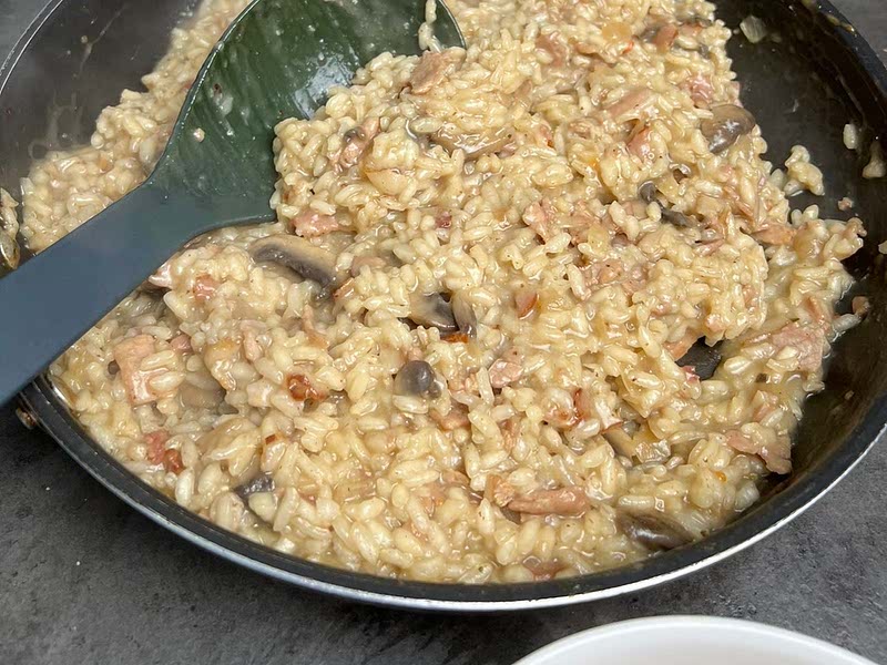 Chicken bacon mushroom risotto Recipe Samsung Food
