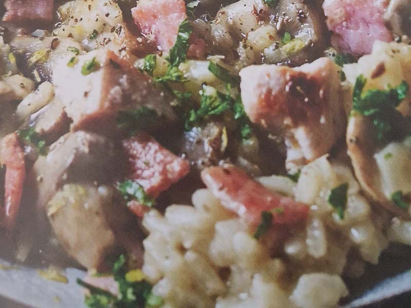 Chicken bacon mushroom risotto Recipe Samsung Food