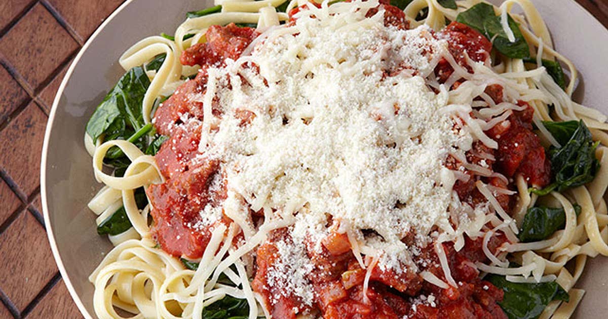 Sausage & Spinach Fettuccine Recipe Samsung Food