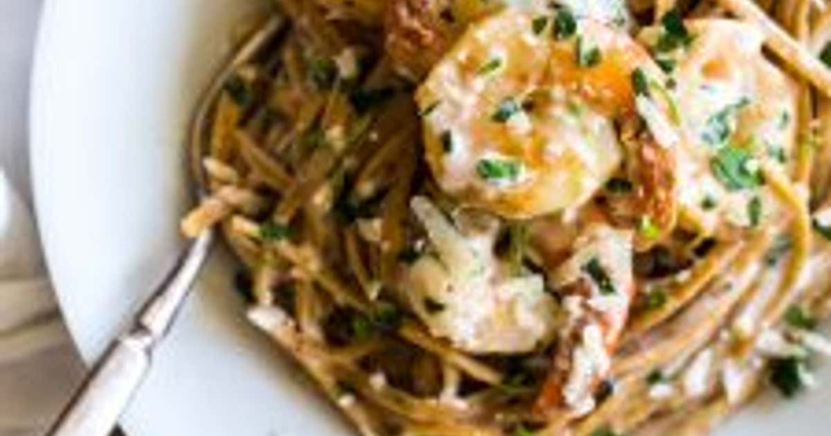 Garlic Butter White Wine Shrimp Linguine Recipe - Samsung Food