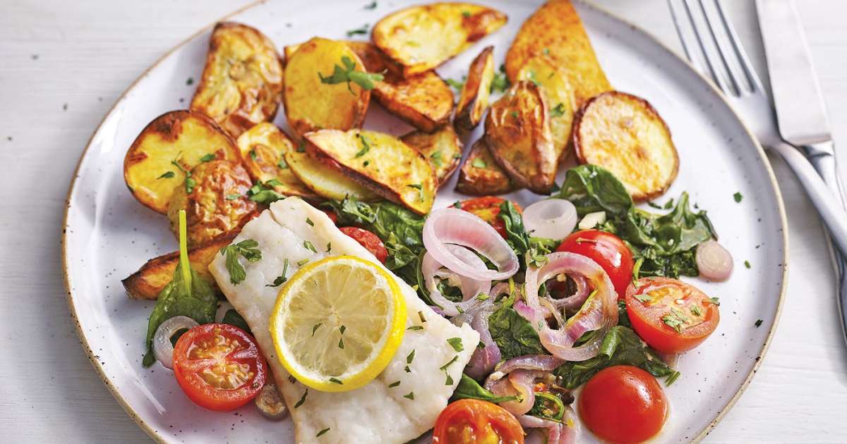 Mediterranean fish traybake Recipe - Samsung Food