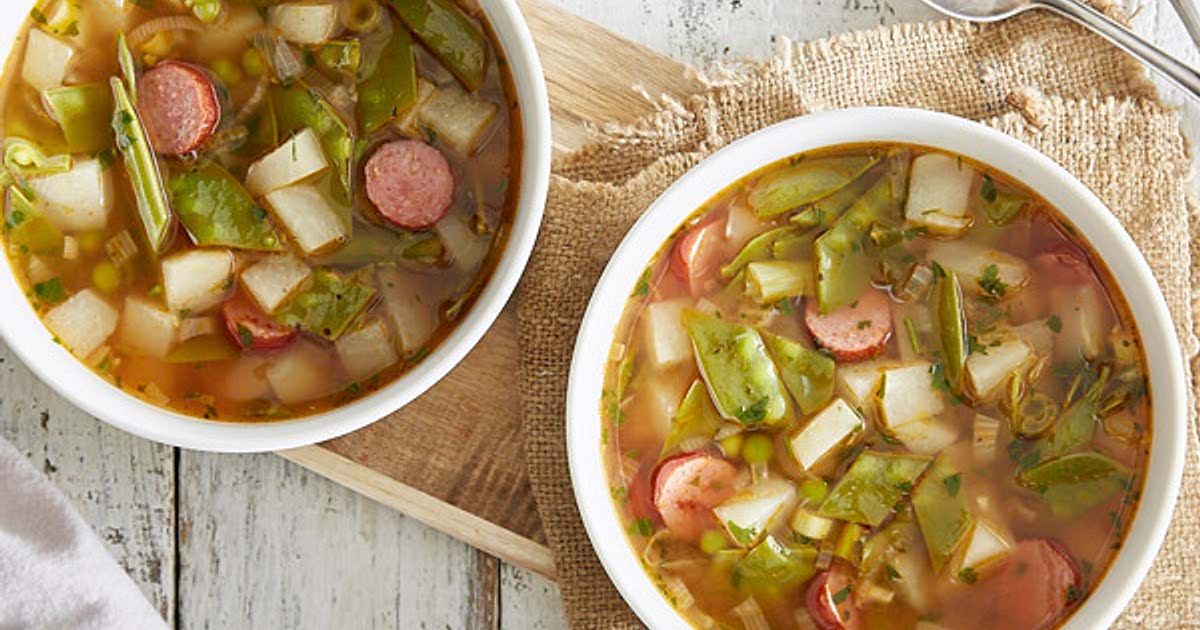 Herzhafter Kohlrabi-Eintopf mit Kabanossi und Erbsen Recipe - Samsung Food