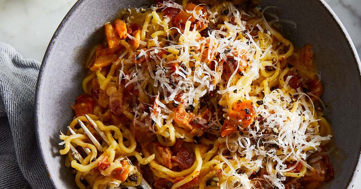 Kimchi Carbonara Recipe Samsung Food