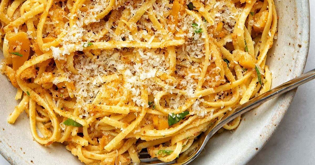 Preserved Lemon Linguine with Garlic, Parsley, Pecorino and Garlic