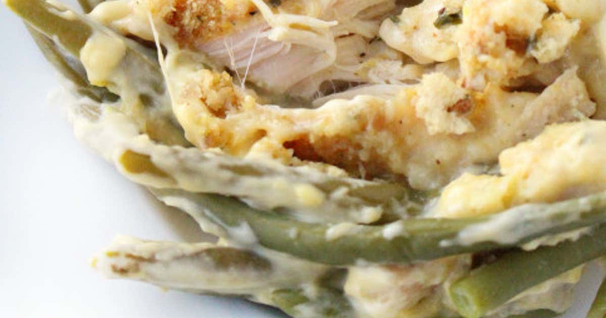 Creamy Crockpot Chicken Stuffing and Green Beans Recipe Samsung Food