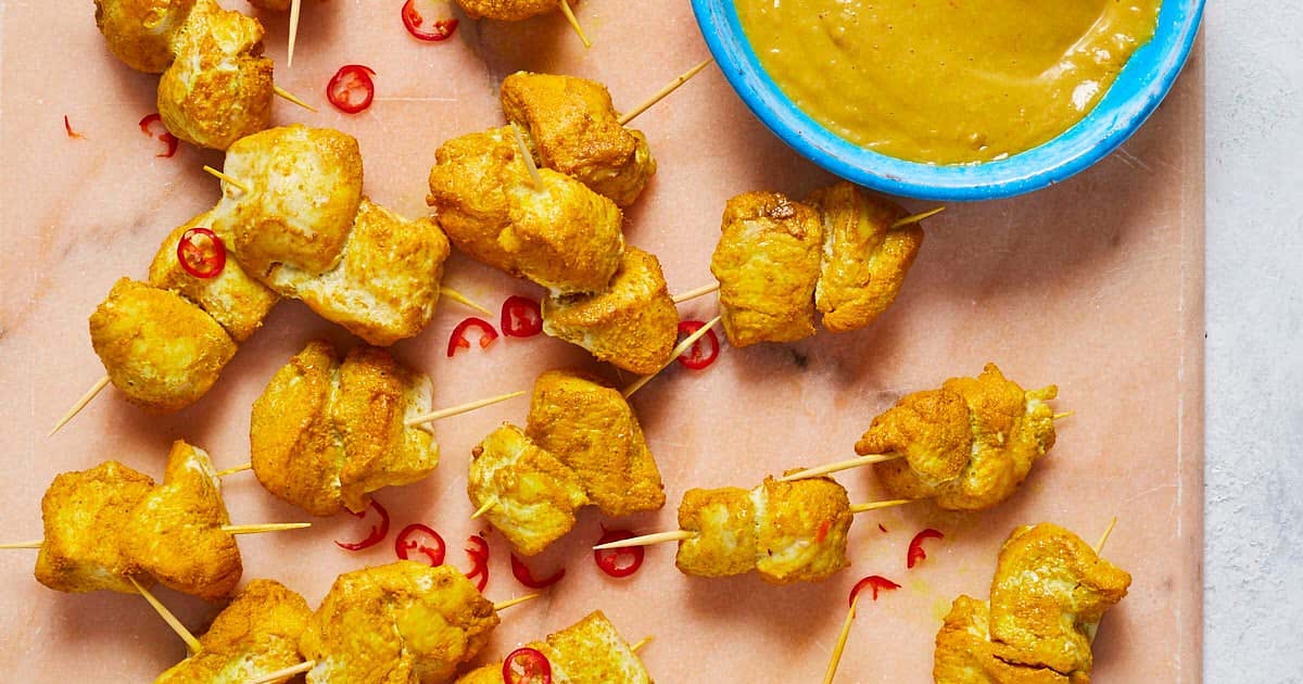 Chicken Satay Skewers Slimming & Weight Watchers Friendly Recipe