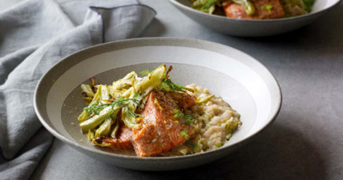 Salmon & fennel with cannellini bean mash Recipe Samsung Food