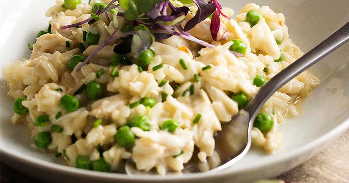Crab Risotto with Mascarpone and Peas Recipe - Samsung Food