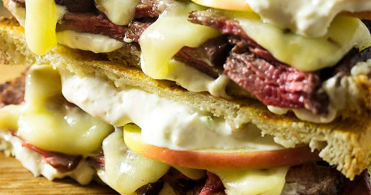 Cheddar, Apple, and Roast Beef Panini Recipe Samsung Food