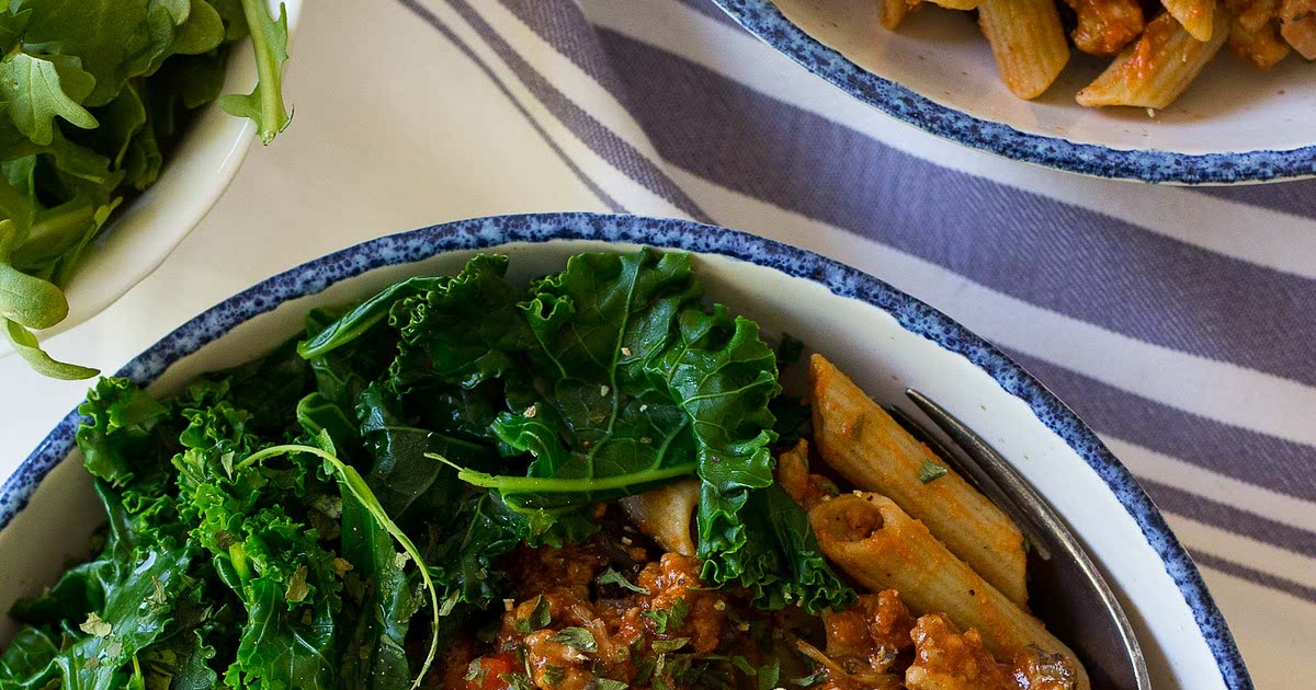 Roast Eggplant and Kale Bolognese Recipe Samsung Food