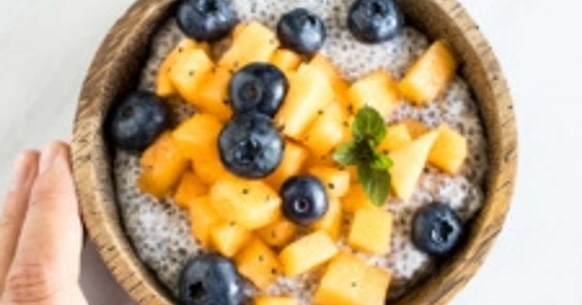 Low FODMAP Coconut Chia Pudding with Cantaloupe Recipe Samsung Food