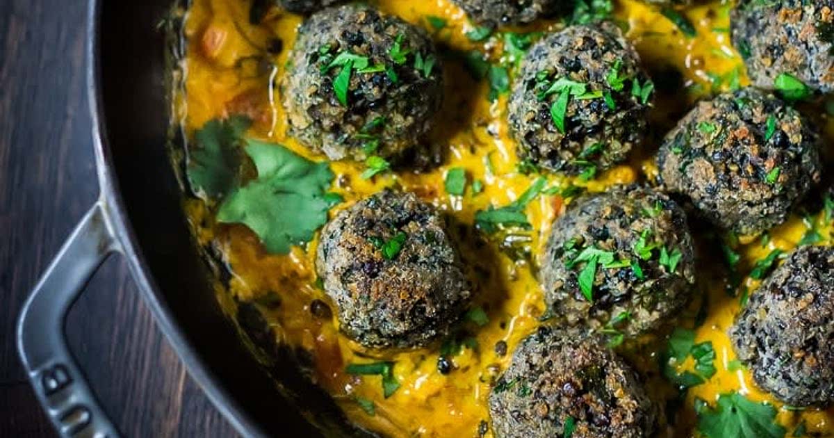 Vegan lentil meatballs & coconut curry sauce Recipe Samsung Food