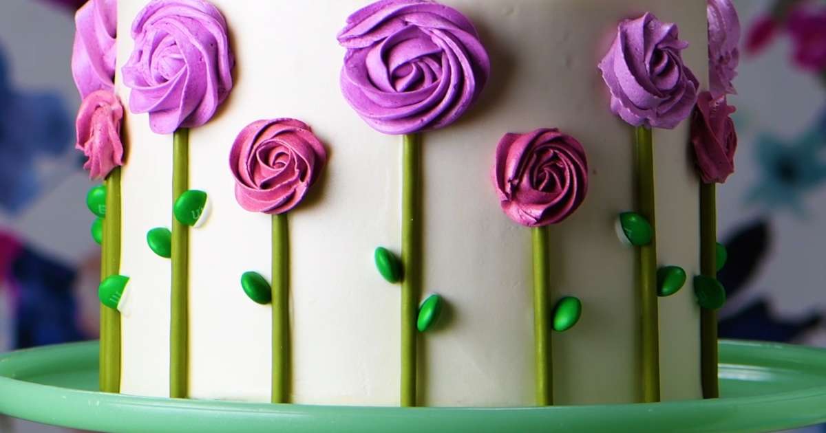 Pocky Flower Garden Cake Recipe