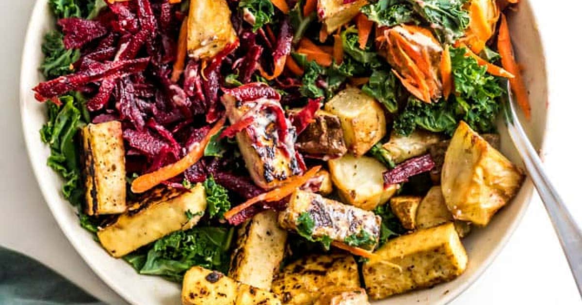 Carrot and Beet Kale Salad with Roasted Potatoes Recipe Samsung Food