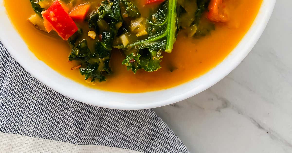 Sweet Potato, Kale, and White Bean Soup Recipe Samsung Food