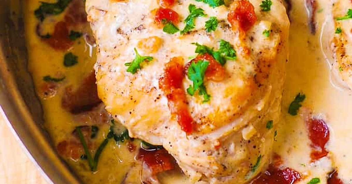 Asiago Chicken with Bacon Cream Sauce Recipe — Samsung Food