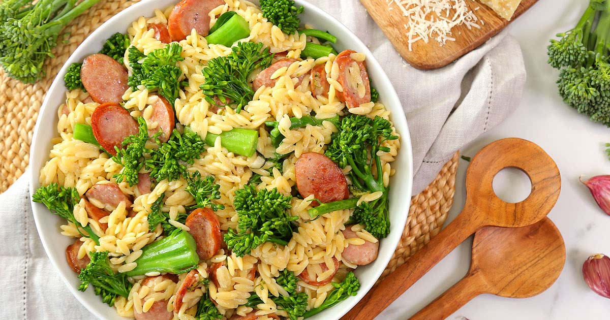 Turkey Sausage & Broccolini Orzo Recipe Samsung Food