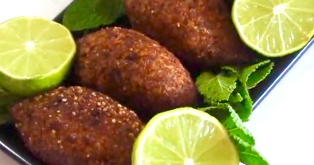 Gluten Free Quinoa Kibbeh Stuffed with Green Vegetables Recipe