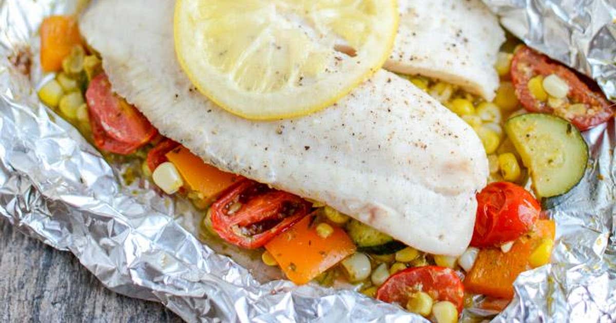 Grilled Foil Packet Tilapia with Pesto Veggies Recipe Samsung Food