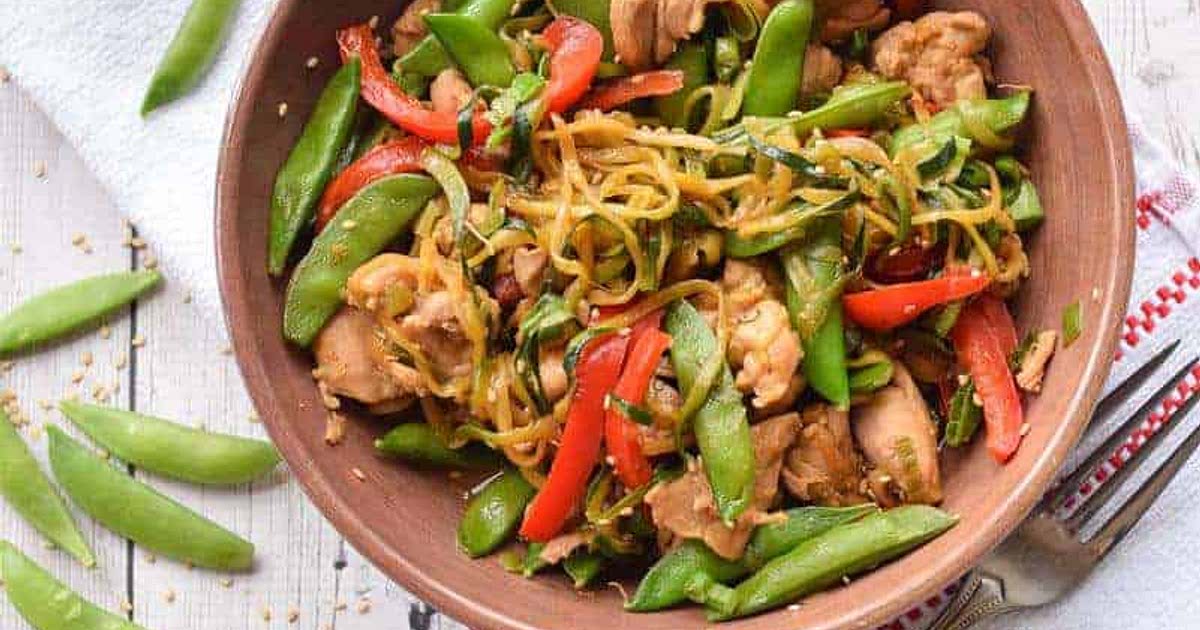 Zucchini Noodle Stir Fry with Chicken Recipe Samsung Food