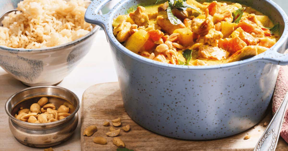Mildes indisches Hähnchen-Curry an Erdnuss-Kokosmilch Recipe - Samsung Food