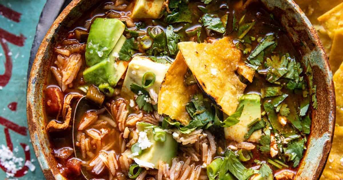 Slow Cooker Chipotle Chicken Tortilla Soup with Salty Lime Chips. - Half  Baked Harvest
