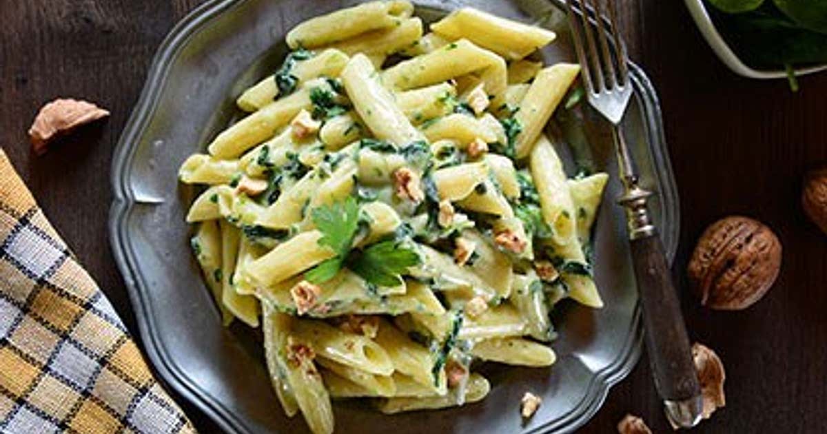 Pasta with Brie Cheese and Spinach Recipe — Samsung Food