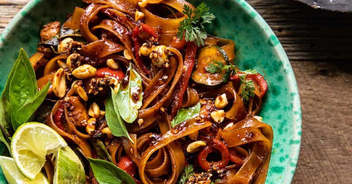 Saucy Thai Summer Noodle Stir Fry With Sesame Peanuts Recipe Samsung Food